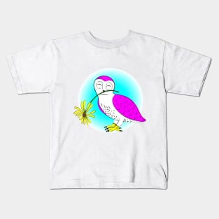 Owl with Flower Kids T-Shirt